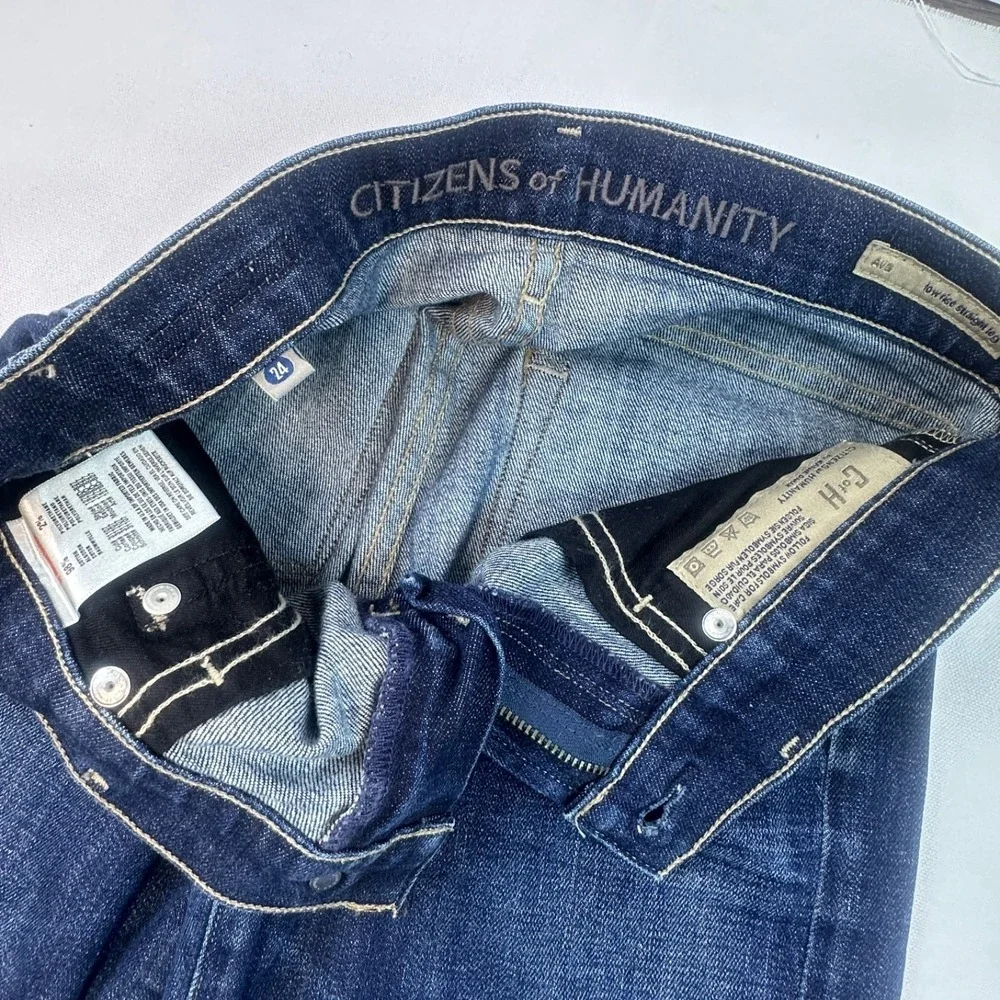Citizens of Humanity Ava Women Low Rise Straight Leg Dark Blue Denim Jeans 24
